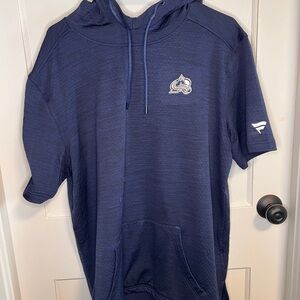 Fanatics Navy Short-Sleeve Colorado Avalanche Hoodie